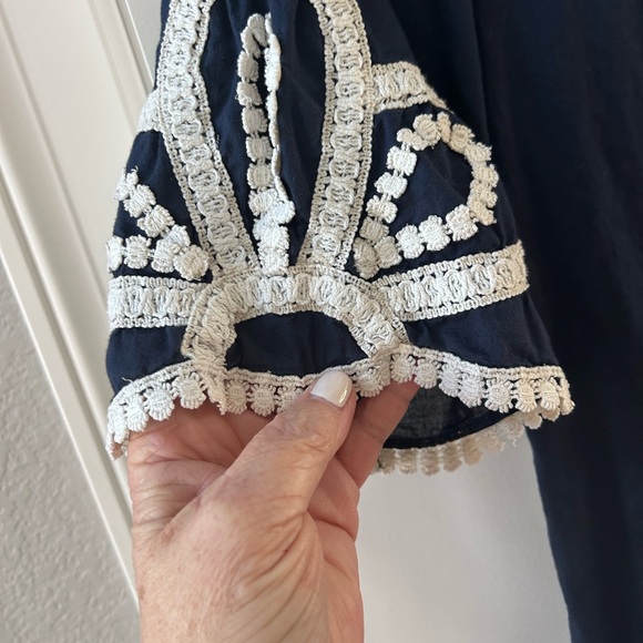 J. Crew 100% Cotton Embellished Tunic Swim Cover. Lightweight. Nautical. Coastal - Picture 3 of 11